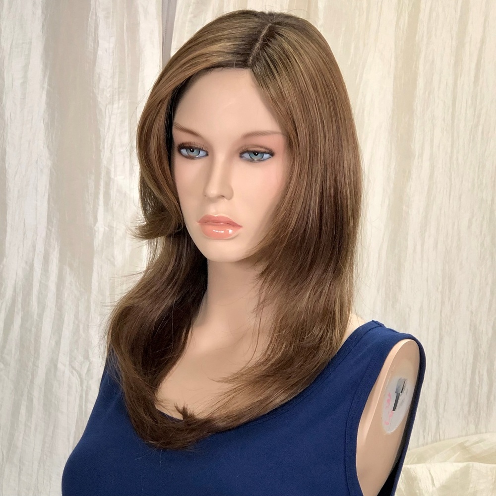 NWT Noriko Shilo Raisin Glaze-H Long Mid-Back Length Monofilament Wig